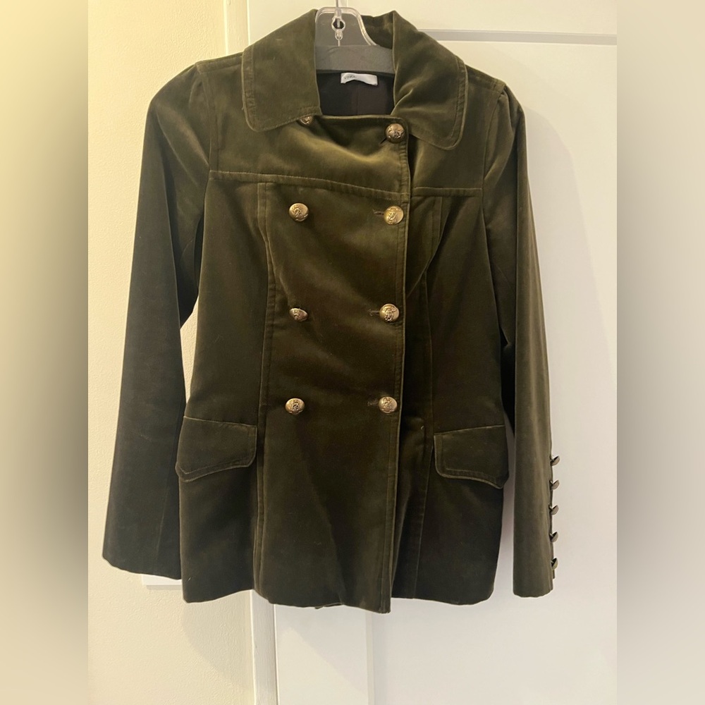 Vince green/olive colour velvet jacket